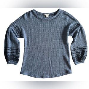 Sundance Blue Textured embroidered Blouse